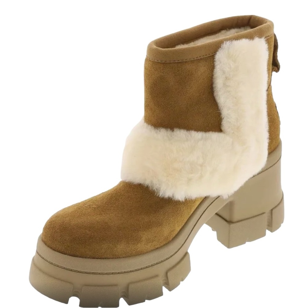 UGG Brooklyn Sunburst Waterproof Platform Bootie Size 9  S/N 1145710 Chestnut - Picture 4 of 12